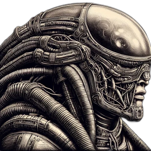 robot, face, creature, mask, comic book art, concept art, photorealistic, cyberpunk transparent PNG cut-out