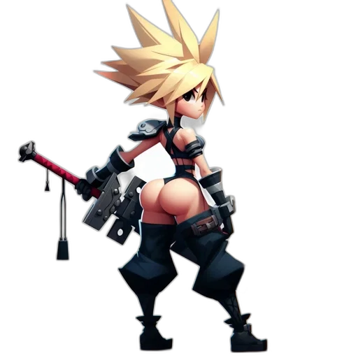 weapon, staff, pixel art, concept art, 3d render, cyberpunk, animated, figure transparent PNG cut-out