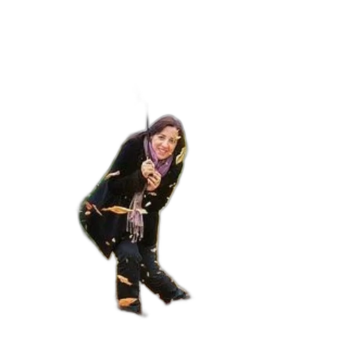 creature, staff, jacket, animal, pixel art, cartoon, woman, park transparent PNG cut-out