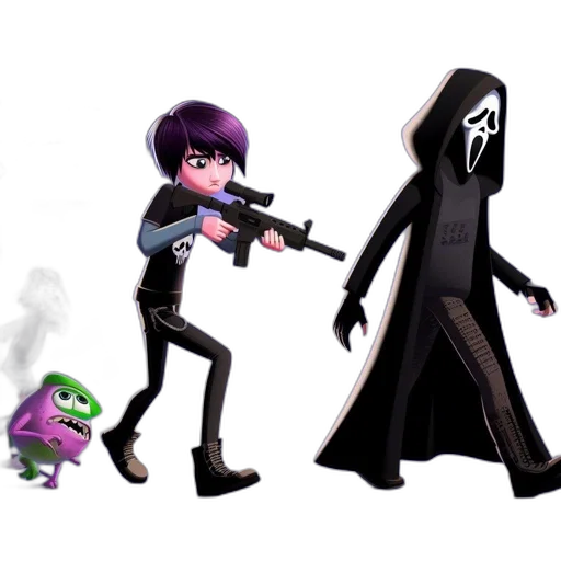 weapon, concept art, 3d render, cartoon, pixel art, dark, poster, rawr transparent PNG cut-out