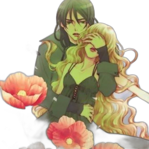 flower, concept art, watercolor, anime, pixel art, forest, fire, green transparent PNG cut-out