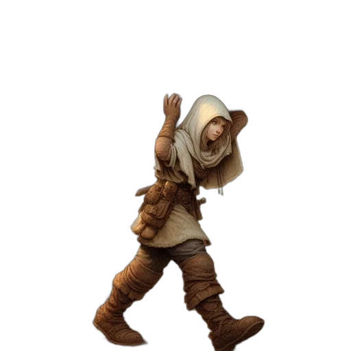 staff, mask, hat, jacket, concept art, 3d render, fantasy art, pixel art transparent PNG cut-out