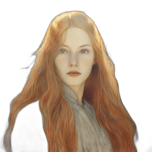 hair, face, dress, crown, fantasy art, concept art, photorealistic, watercolor transparent PNG cut-out
