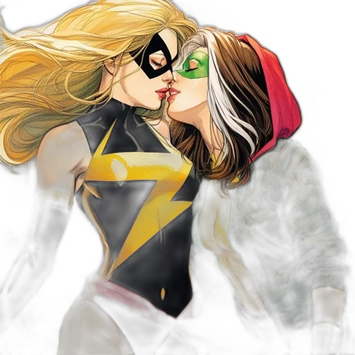 comic book art, concept art, cartoon, anime, golden, two, female, superheroes transparent PNG cut-out
