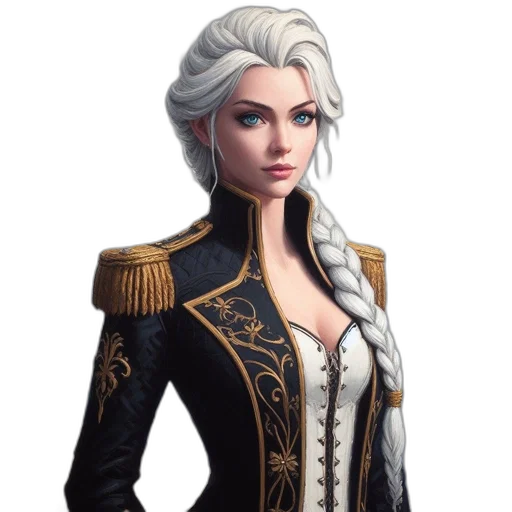jacket, staff, face, crown, fantasy art, concept art, pixel art, 3d render transparent PNG cut-out