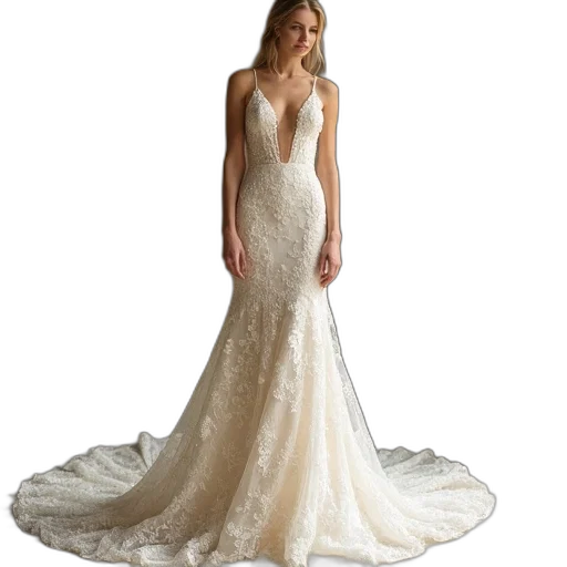 dress, luxurious, lace, gown transparent PNG cut-out