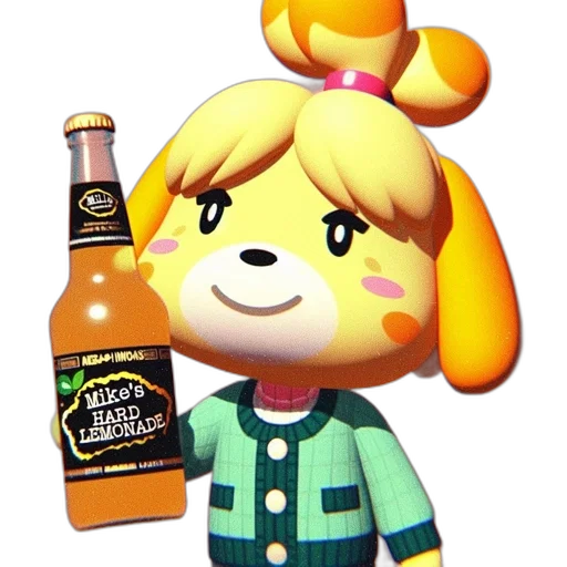 bottle, animal, food, jacket, 3d render, pixel art, concept art, vaporwave transparent PNG cut-out