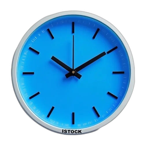 3d render, photorealistic, blue, neon, digital, clock, face, black transparent PNG cut-out