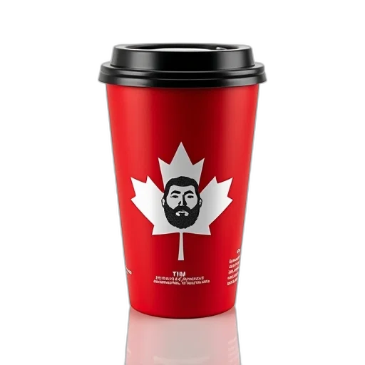 red, coffee, cup, black, lid, white, logo, reading transparent PNG cut-out