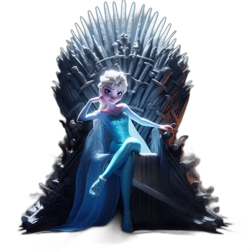 crown, dragon, dress, concept art, fantasy art, 3d render, pixel art, elsa transparent PNG cut-out