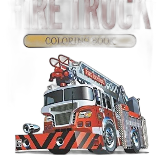 concept art, photorealistic, 3d render, vibrant, fire, truck, coloring, book transparent PNG cut-out