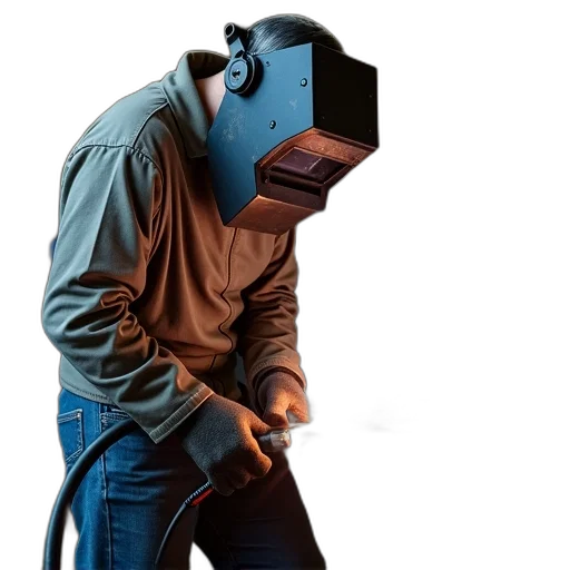 robot, mask, staff, hat, cyberpunk, 3d render, concept art, vaporwave transparent PNG cut-out