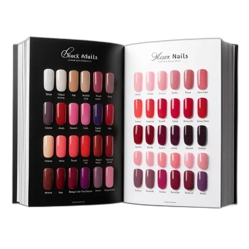 colorful, red, double-page, spread, nail, polish, color, palette transparent PNG cut-out
