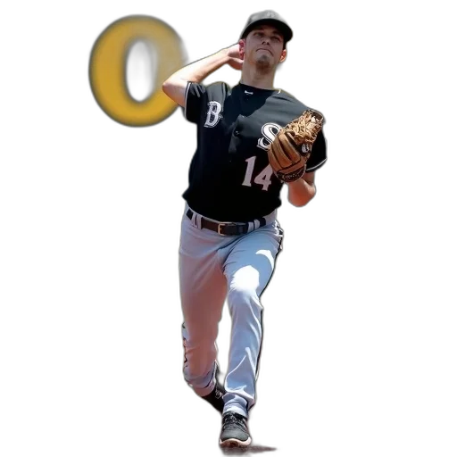 animal, baseball, player, black, uniform, number, middle, pitch transparent PNG cut-out