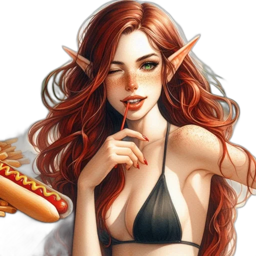 food, fantasy art, concept art, comic book art, photorealistic, fire, neon lights, red transparent PNG cut-out