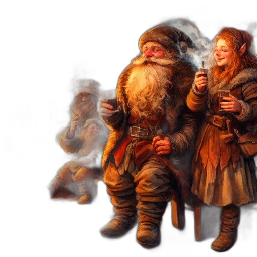 concept art, fantasy art, oil painting, photorealistic, snow, fire, fog, night transparent PNG cut-out