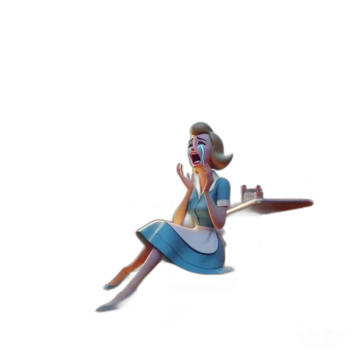 staff, robot, weapon, dress, 3d render, concept art, vaporwave, cartoon transparent PNG cut-out