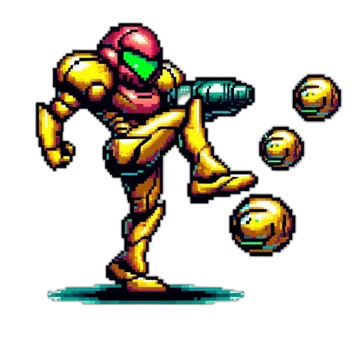 robot, weapon, pixel art, concept art, comic book art, vaporwave, golden, pixel transparent PNG cut-out