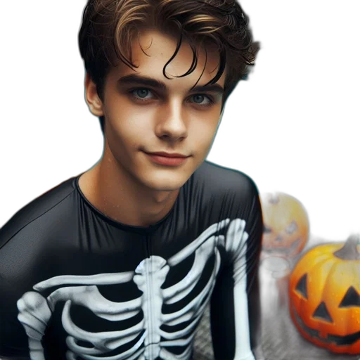 photorealistic, cartoon, comic book art, fantasy art, dark, young, man, black transparent PNG cut-out