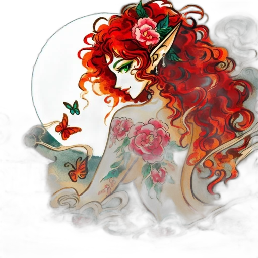 crown, flower, concept art, fantasy art transparent PNG cut-out
