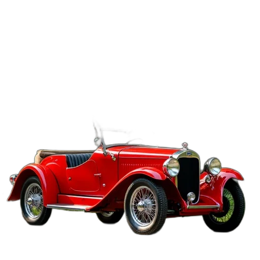 car, 3d render, photorealistic, concept art, red, antique, vintage, design transparent PNG cut-out