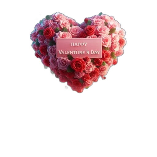 food, jewelry, 3d render, photorealistic, red, heart-shaped, rose, formation transparent PNG cut-out