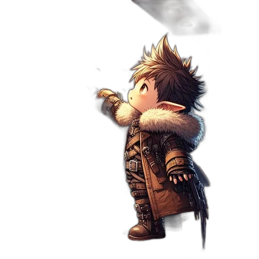 sword, staff, weapon, jacket, concept art, fantasy art, pixel art, 3d render transparent PNG cut-out