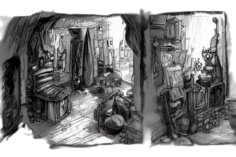 furniture, concept art, comic book art, fantasy art transparent PNG cut-out