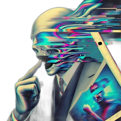 mask, robot, face, jacket, cyberpunk, vaporwave, concept art, pixel art transparent PNG cut-out
