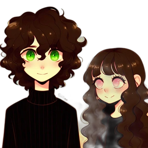 hair, anime, pixel art, cartoon, concept art, green, dark, monochrome transparent PNG cut-out