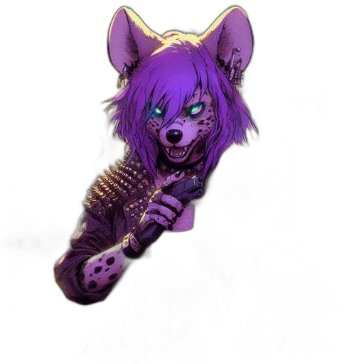 staff, animal, creature, hair, fantasy art, concept art, 3d render, cyberpunk transparent PNG cut-out