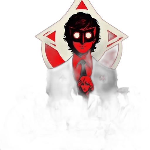 mask, crown, face, jacket, concept art, pixel art, fantasy art, comic book art transparent PNG cut-out