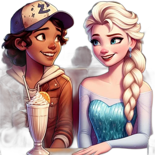 fantasy art, cartoon, concept art, comic book art, snow, underwater, fire, pastel transparent PNG cut-out