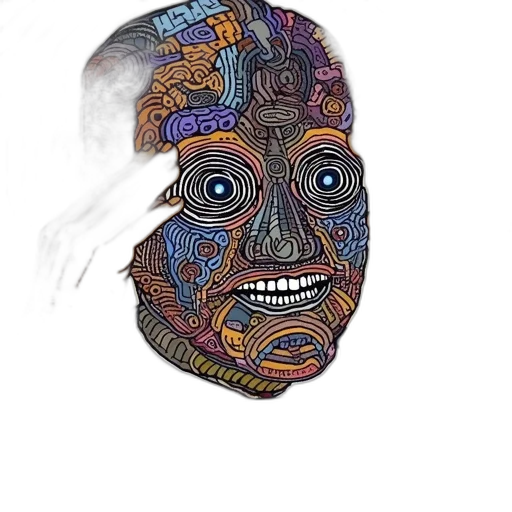 mask, face, robot, creature, concept art, watercolor, 3d render, photorealistic transparent PNG cut-out