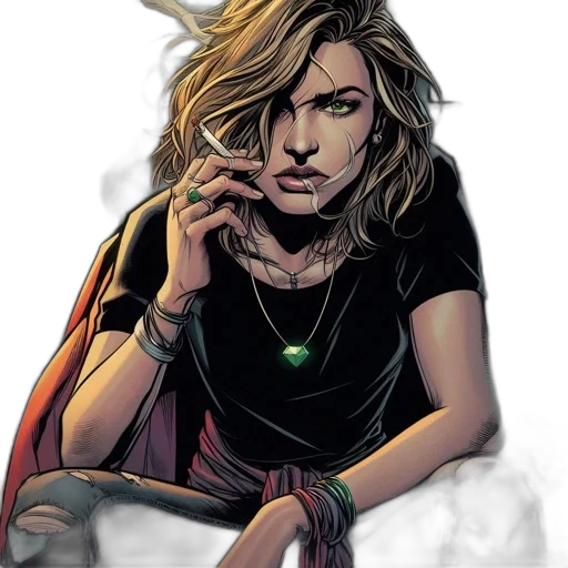 jewelry, comic book art, concept art, fantasy art, cartoon, woman, long, blonde transparent PNG cut-out
