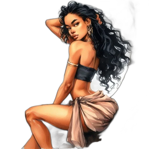 dress, jewelry, fantasy art, concept art, photorealistic, watercolor, fire, earth tones transparent PNG cut-out
