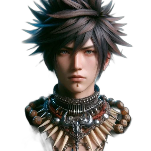 face, jewelry, hair, staff, fantasy art, concept art, photorealistic, 3d render transparent PNG cut-out