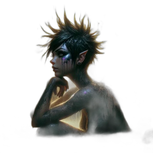 mask, creature, face, concept art, fantasy art, watercolor, photorealistic, dark transparent PNG cut-out