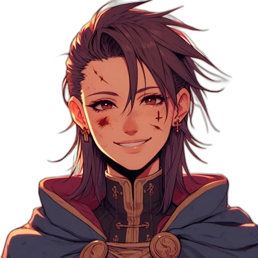 face, crown, mask, staff, anime, pixel art, fantasy art, cartoon transparent PNG cut-out