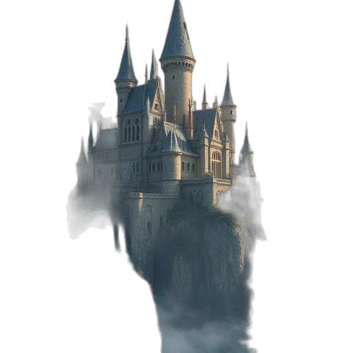 crown, building, dragon, staff, concept art, fantasy art, 3d render, watercolor transparent PNG cut-out