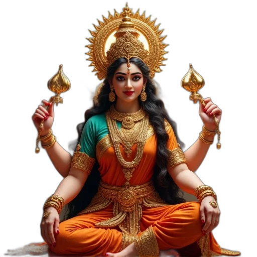 jewelry, staff, 3d render, lakshmi, hindu, goddess transparent PNG cut-out