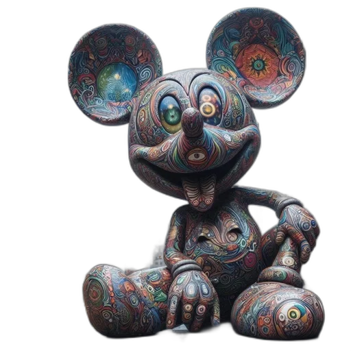 robot, 3d render, fantasy art, concept art, outer space, elaborate, colorful, mickey transparent PNG cut-out