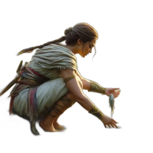 creature, hair, dragon, sword, concept art, fantasy art, photorealistic, 3d render transparent PNG cut-out
