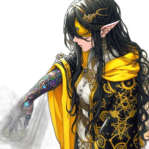 dragon, mask, dress, fantasy art, concept art, comic book art, anime, golden transparent PNG cut-out