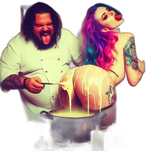 food, concept art, lit, kitchen, man, chef, outfit, teases transparent PNG cut-out