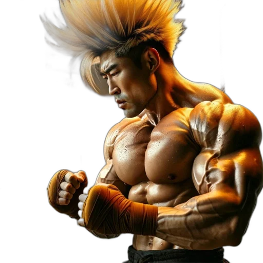 hair, photorealistic, concept art, 3d render, comic book art, athletic, man, spiky transparent PNG cut-out