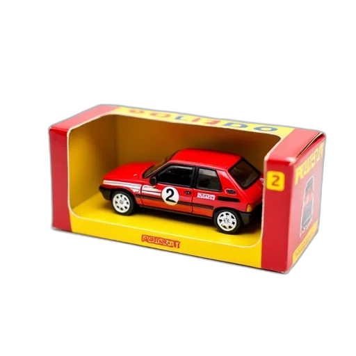 car, 3d render, small, red, toy, white, stripe, number transparent PNG cut-out