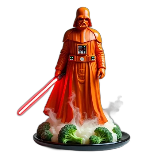 staff, concept art, detailed, orange, sculpture, darth, vader, stands transparent PNG cut-out
