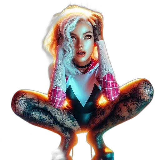 robot, jacket, face, dress, concept art, cyberpunk, comic book art, pixel art transparent PNG cut-out