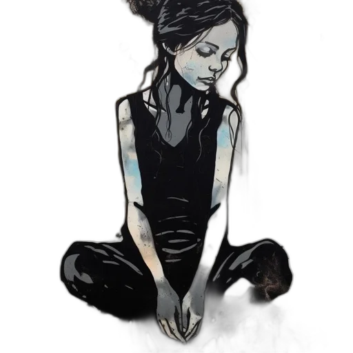 dress, face, mask, concept art, comic book art, watercolor, cartoon, neon lights transparent PNG cut-out
